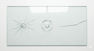 types of windshield cracks — star break bull's eye floater crack