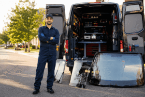 auto glass repair Toronto — certified mobile technician with service van