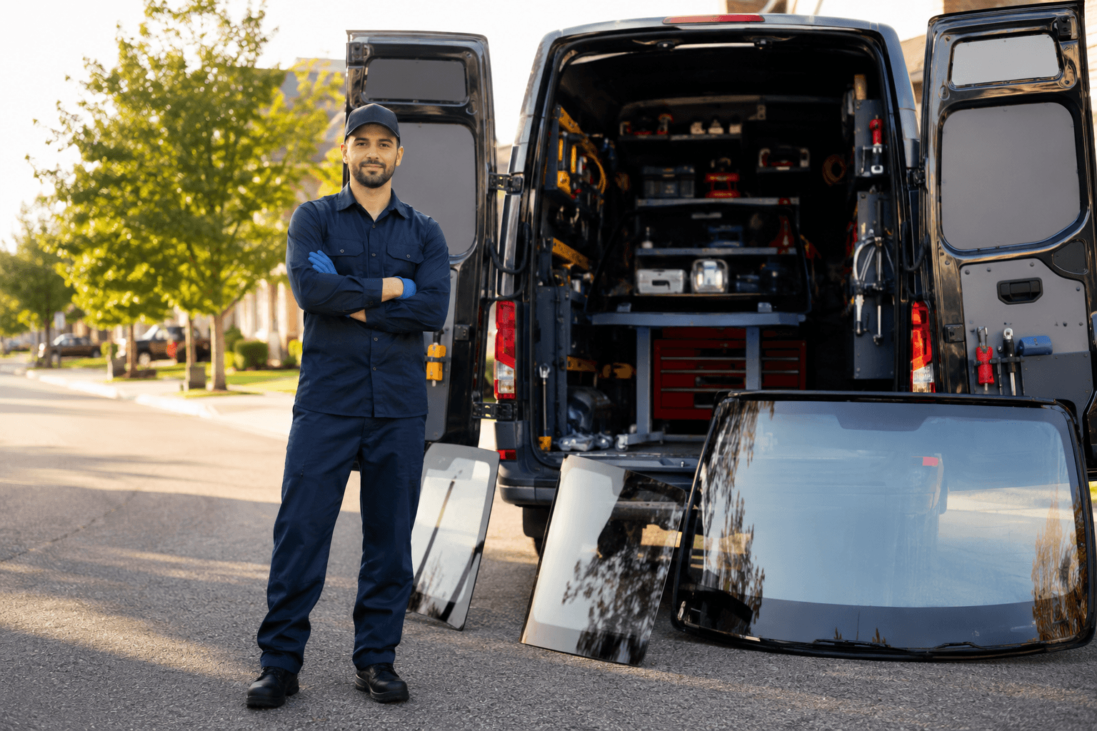 auto glass repair Toronto — certified mobile technician with service van