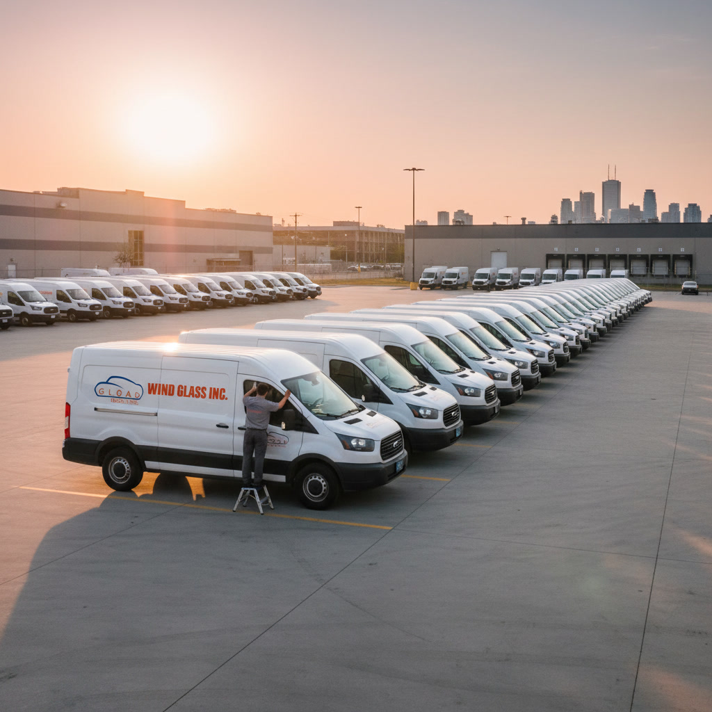 commercial windshield repair Toronto fleet service at depot